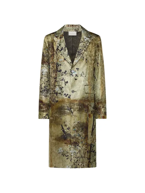 JP682DOX floral-print lapel-collar coat
