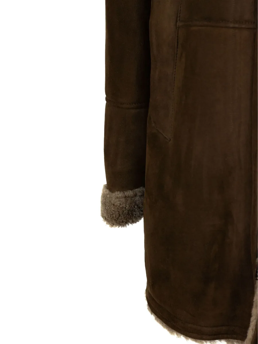 hooded fur-trimmed coat 4