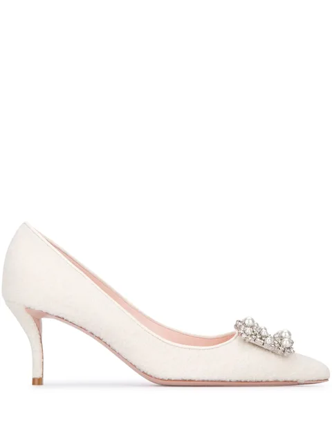 65mm crystal-buckle pumps