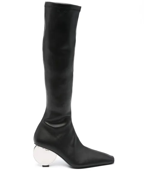 Circle 90mm faux-leather knee-high boots