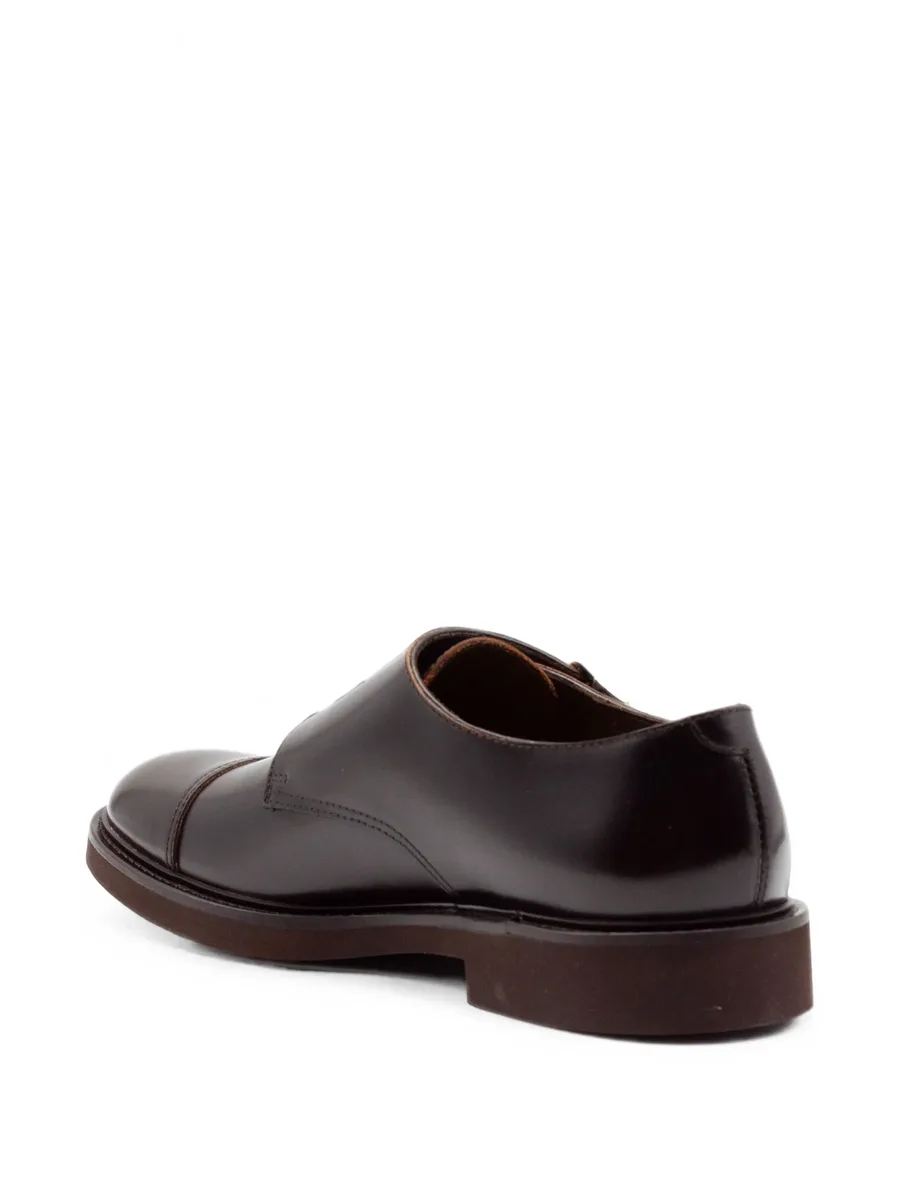 double-buckle leather monk shoes 3