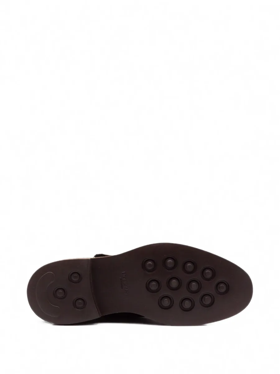 double-buckle leather monk shoes 4