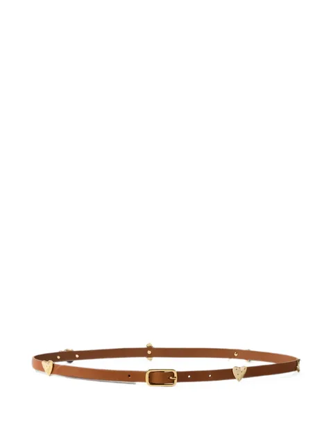 vegetable-tanned leather charm belt