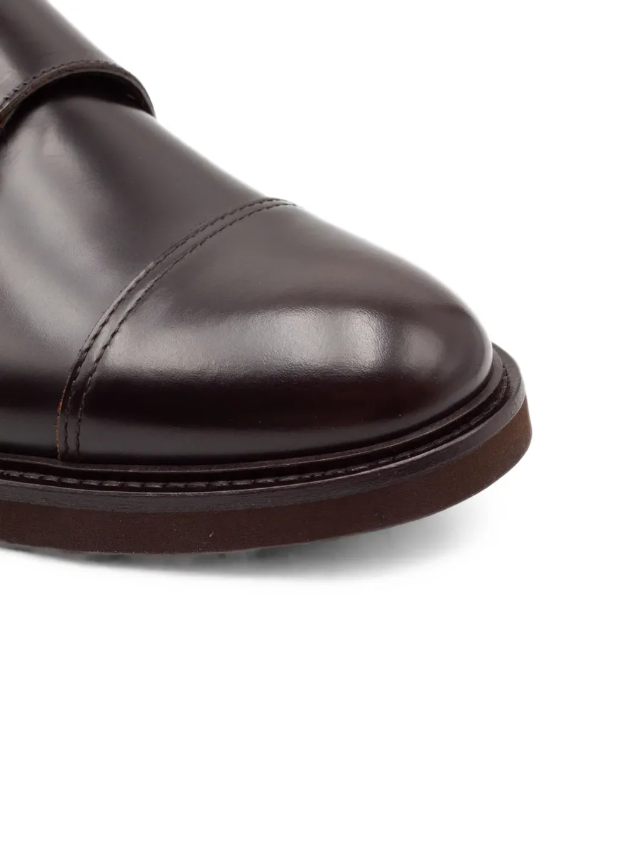 double-buckle leather monk shoes 5
