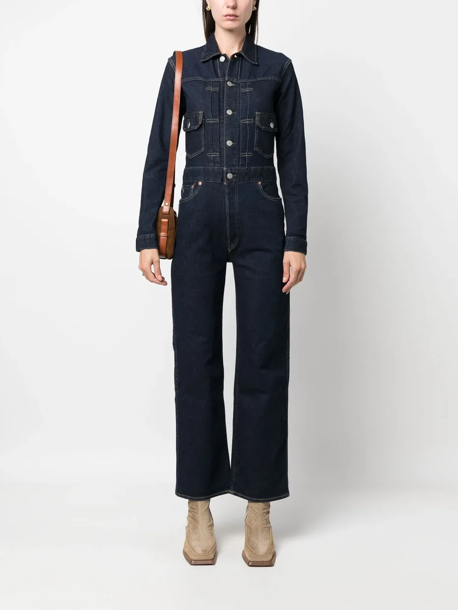 long-sleeved denim jumpsuit 2