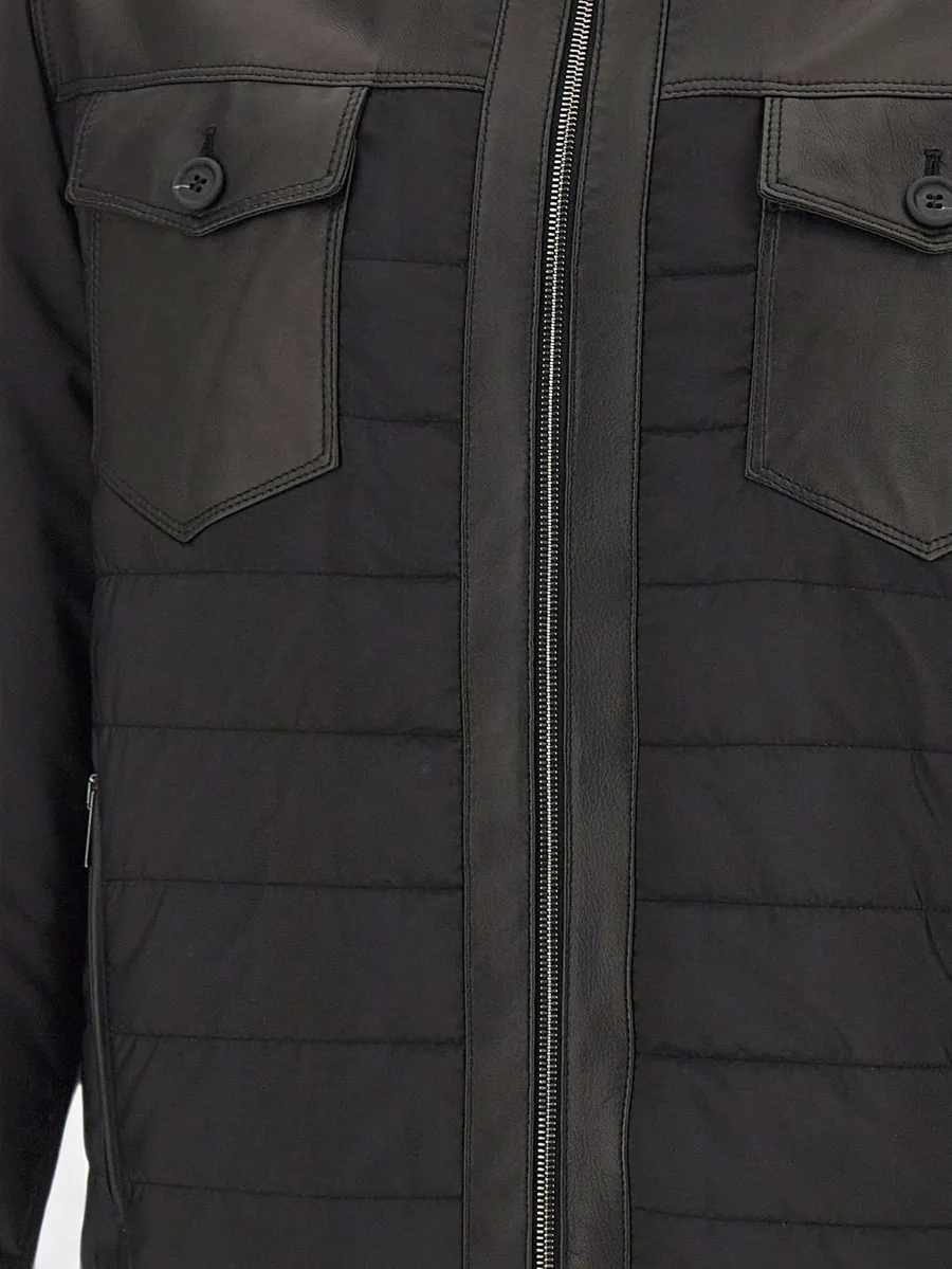 Massenzio leather-panelled quilted jacket 10