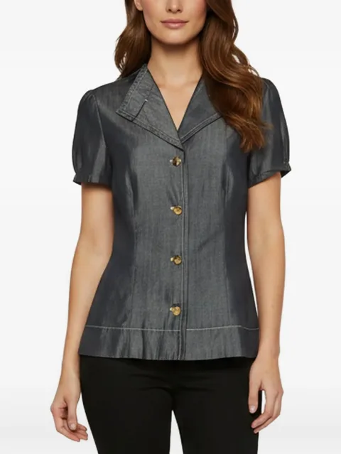 short-sleeve chambray top