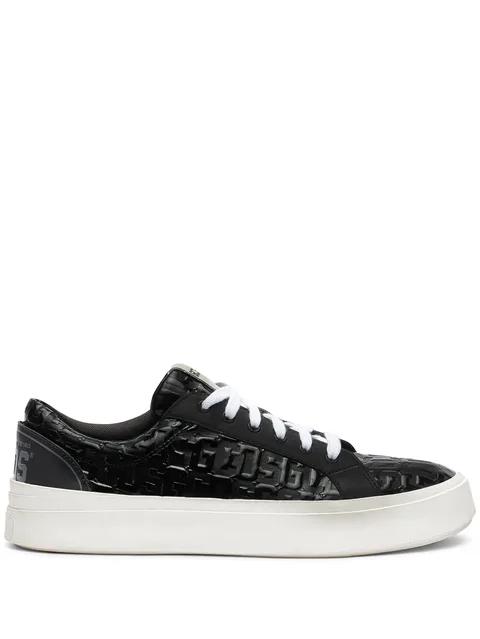 patent-monogram sneakers