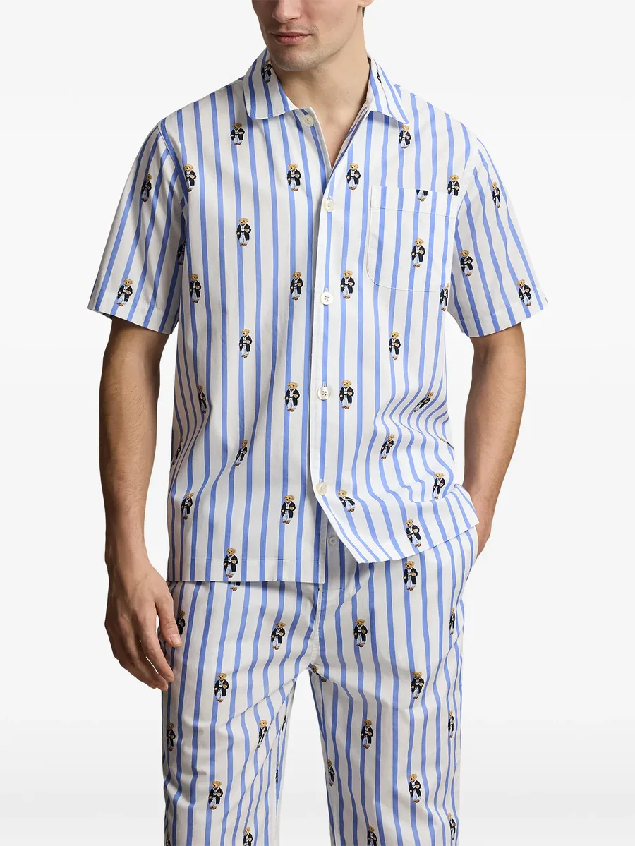 пижамная рубашка Polo Bear в полоску 6