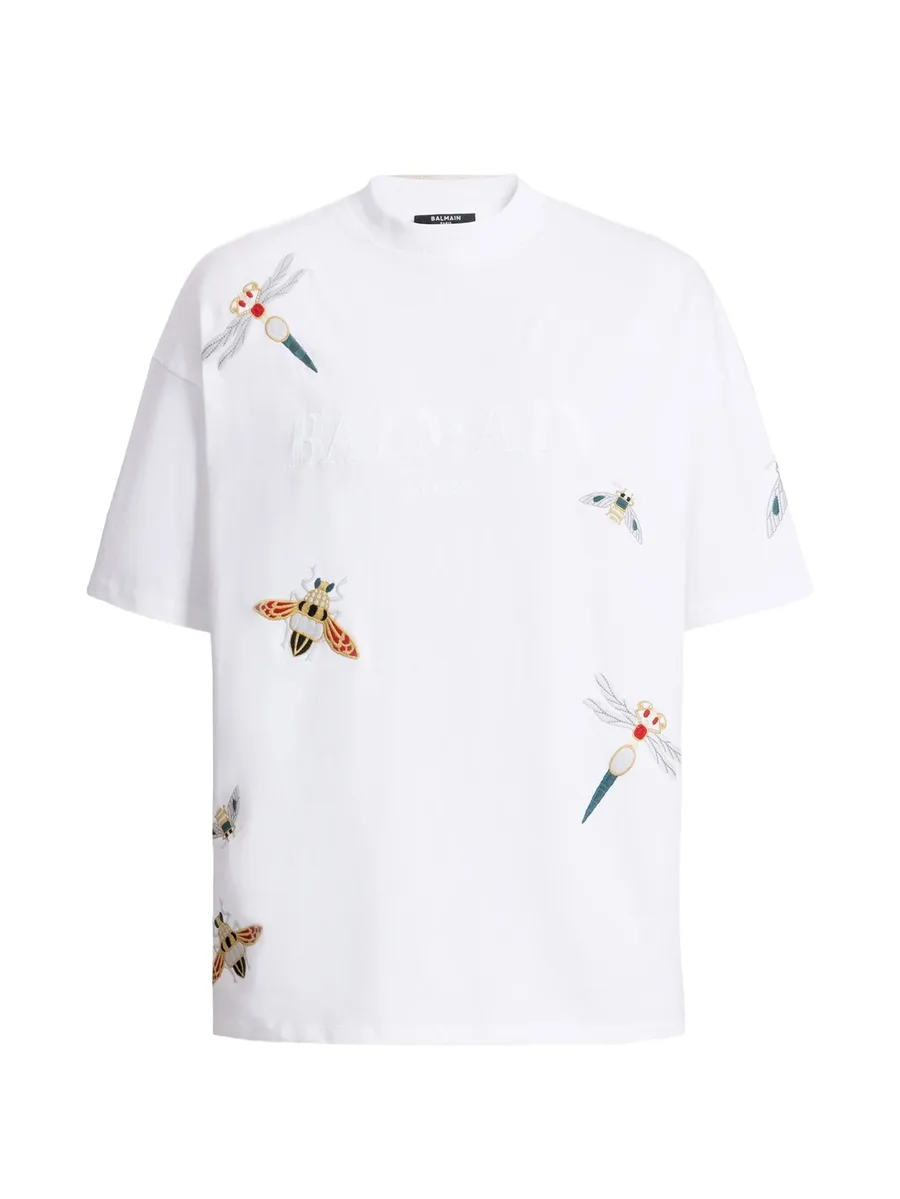 футболка с вышивкой Balmain Insect 2