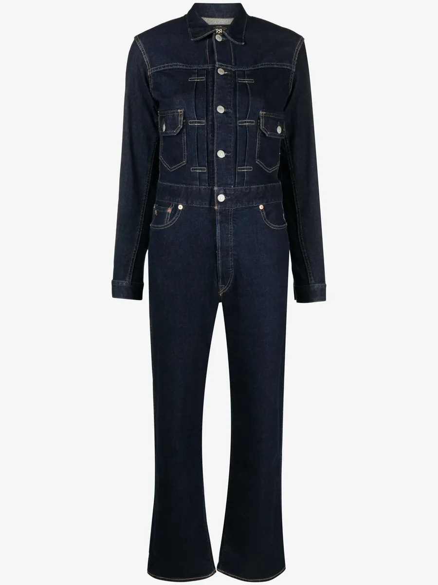 long-sleeved denim jumpsuit 1