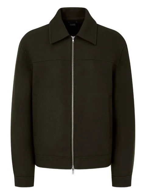 zip-up wool jacket
