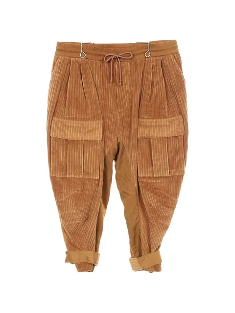 2020s corduroy colour-block cargo pants
