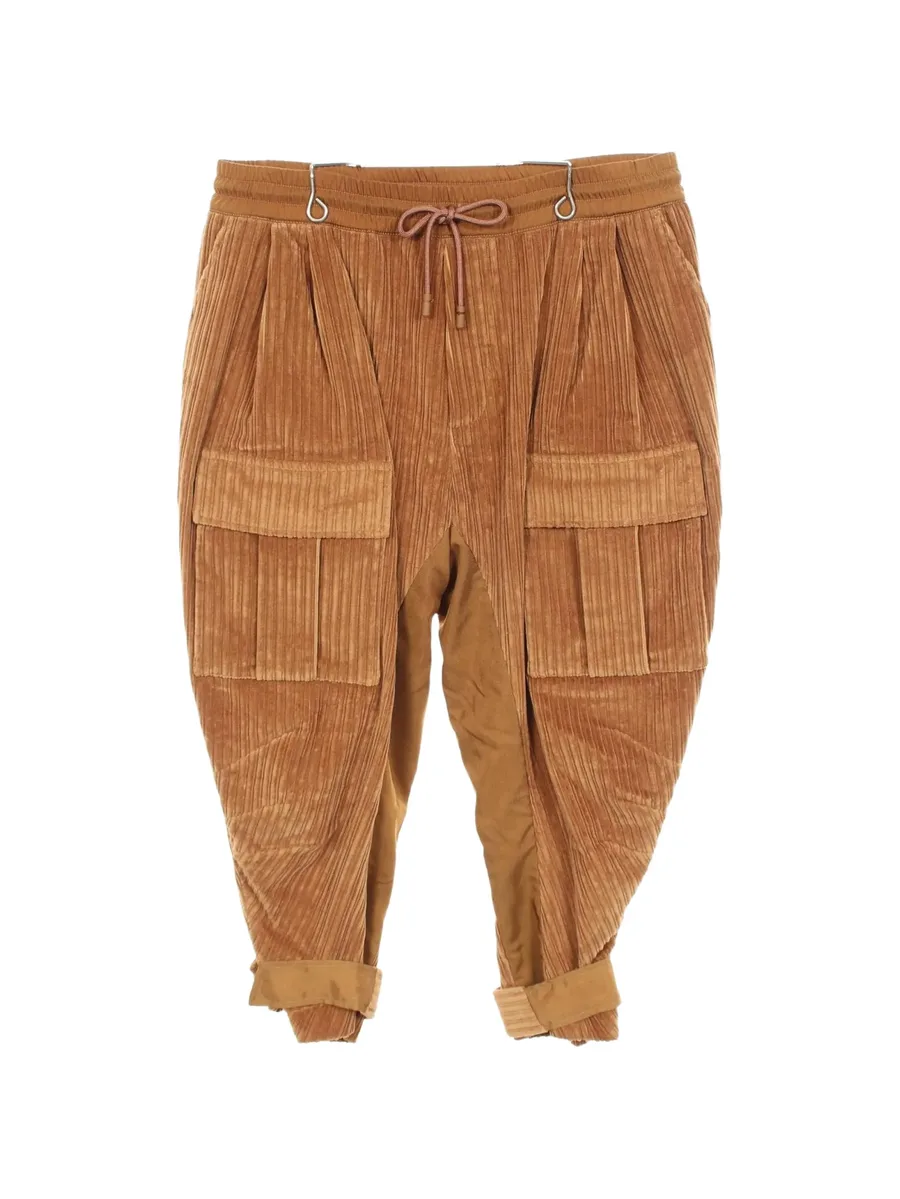 2020s corduroy colour-block cargo pants 1