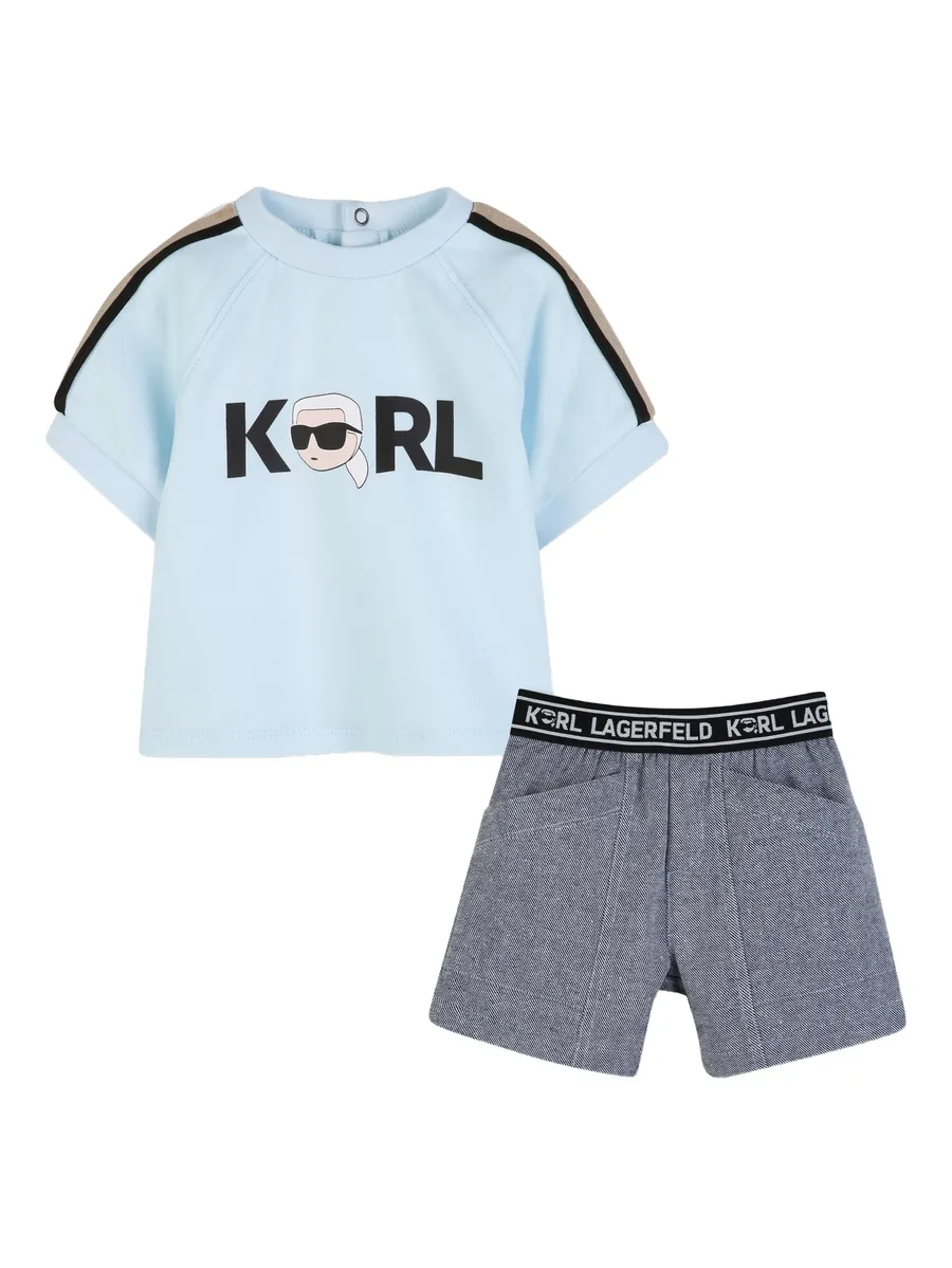 logo-waistband shorts set 1