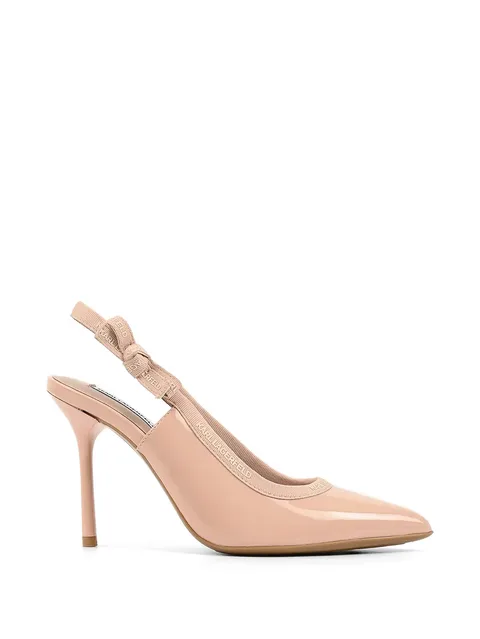 bow-detail slingback heeled pumps