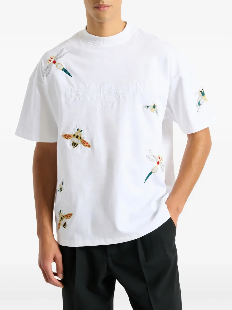 футболка с вышивкой Balmain Insect 8