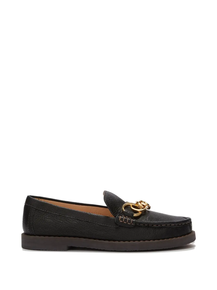Jane chain grainy leather loafers 2