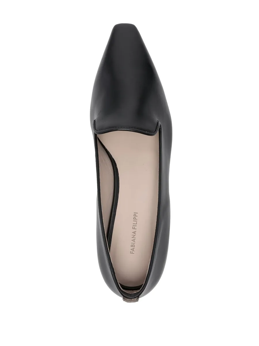 rhinestone-embellished leather loafers 8