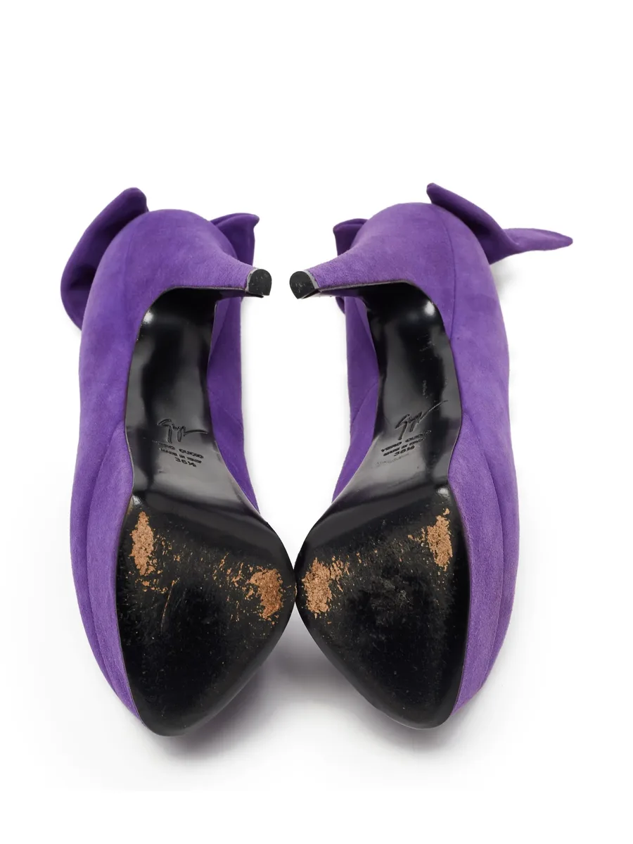 pre-owned 170mm Debra bow-detail platform pumps 9