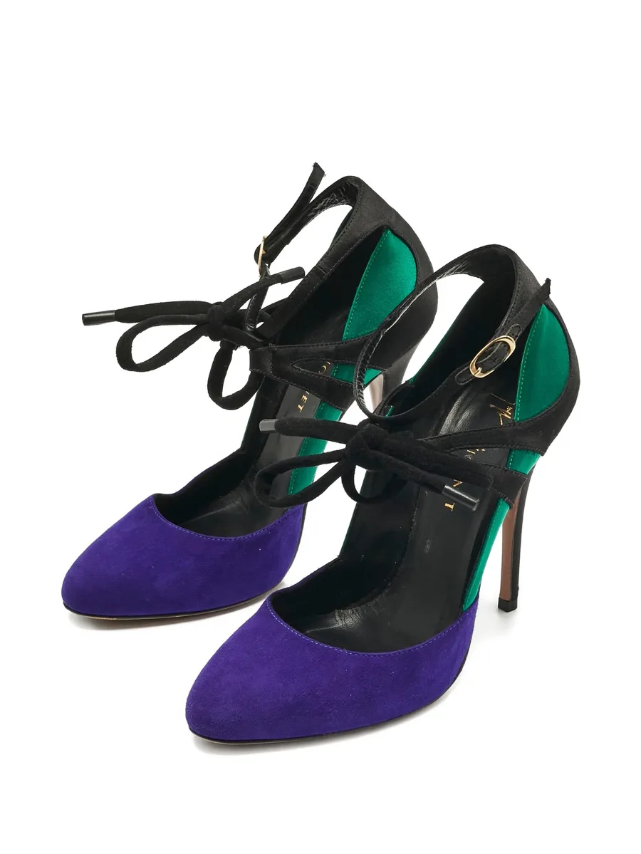 suede ankle-strap pumps 10