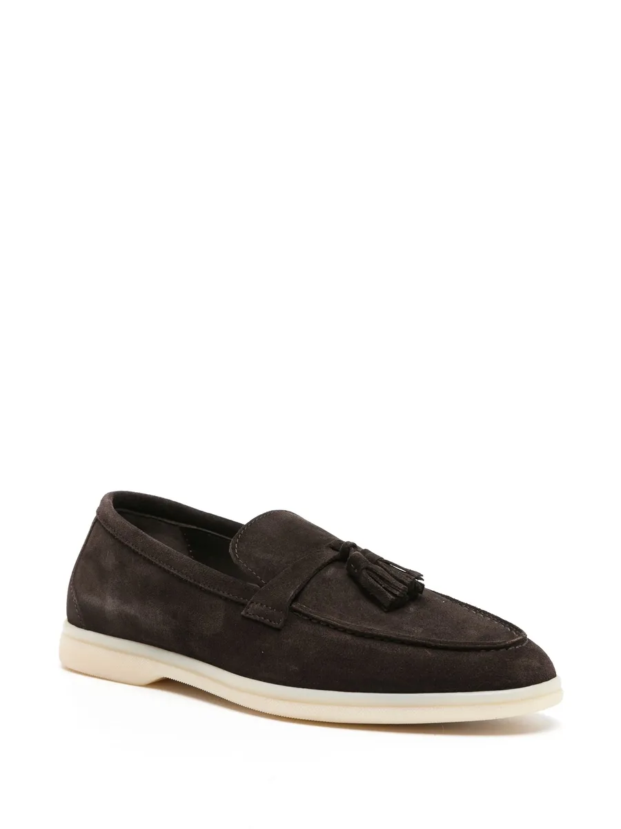 Leandra tassel-detail suede loafers 3
