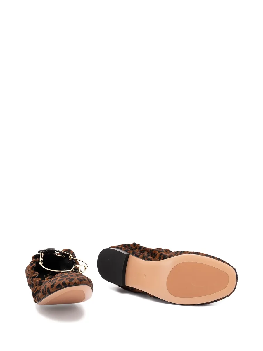 leopard-print chain-embellished ballet flats 7