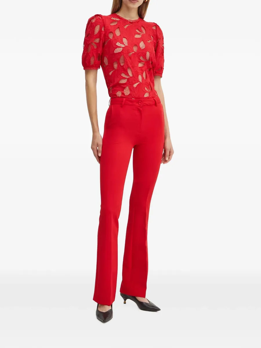 Reif pressed-crease flared trousers 2