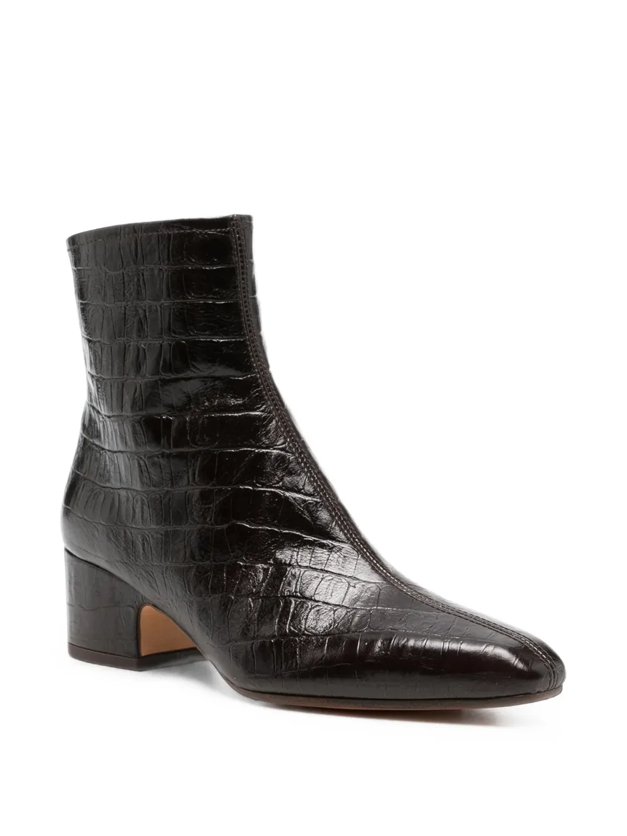 croc-effect leather ankle boots 2