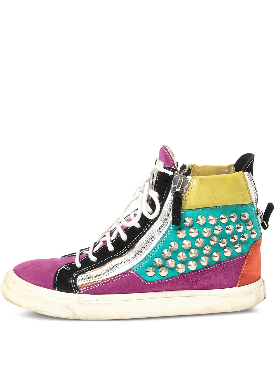 Spike studded high-top sneakers 1