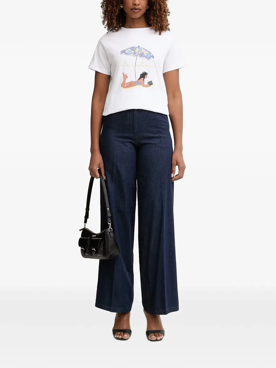pressed-crease wide-leg jeans 2