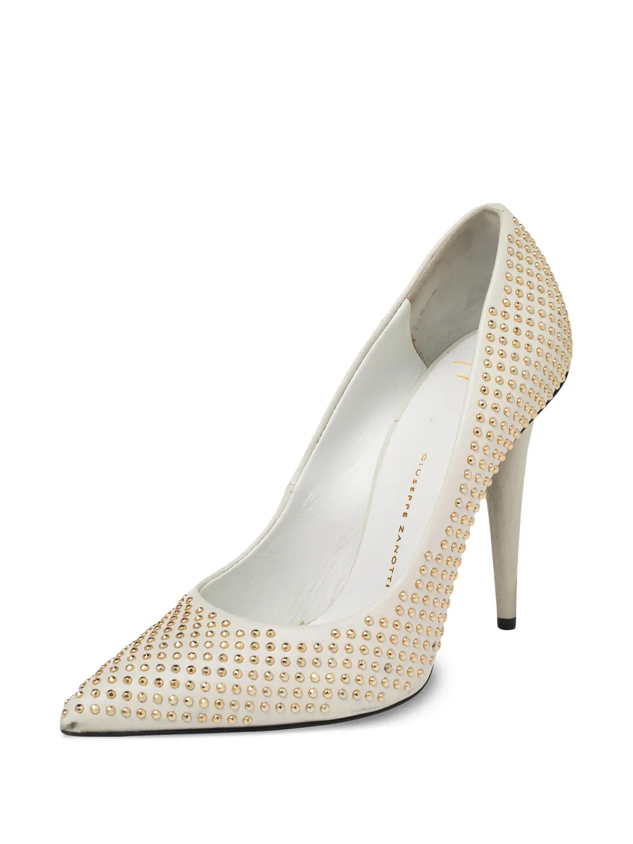 pre-owned 110mm studded pointed-toe pumps 3