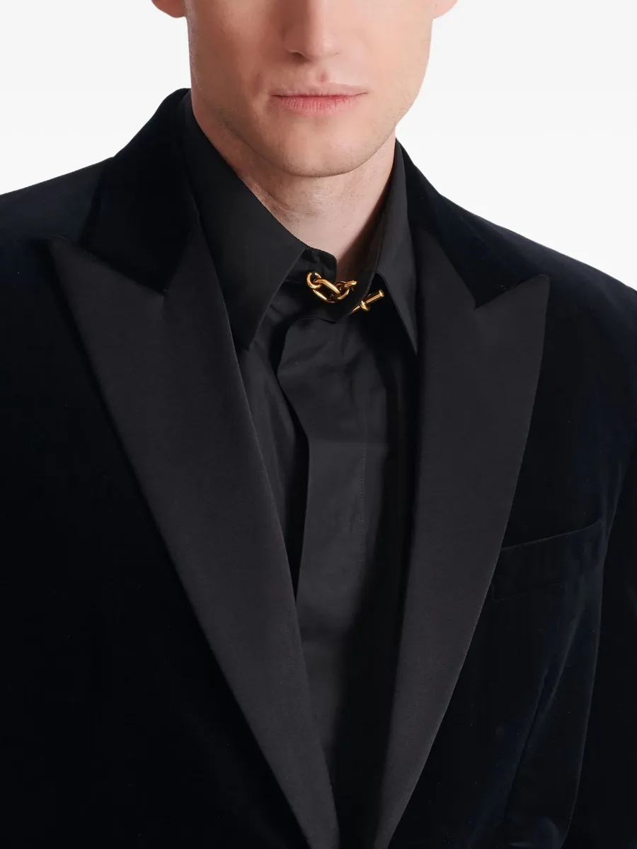 velvet single-breasted blazer 9