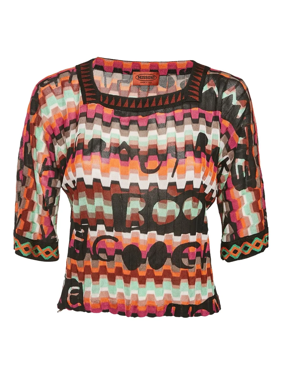 zigzag-pattern knit top 1