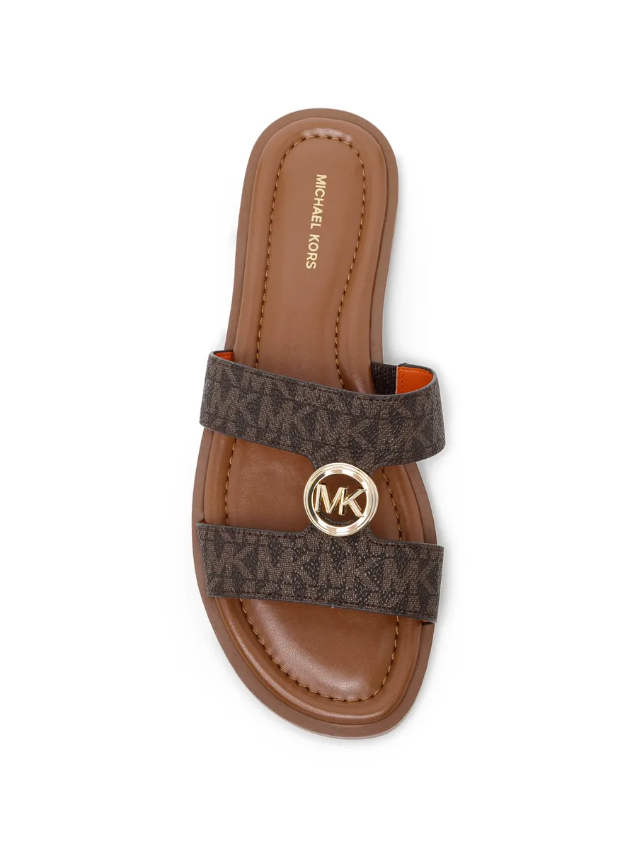 all-over logo buckle sandals 7