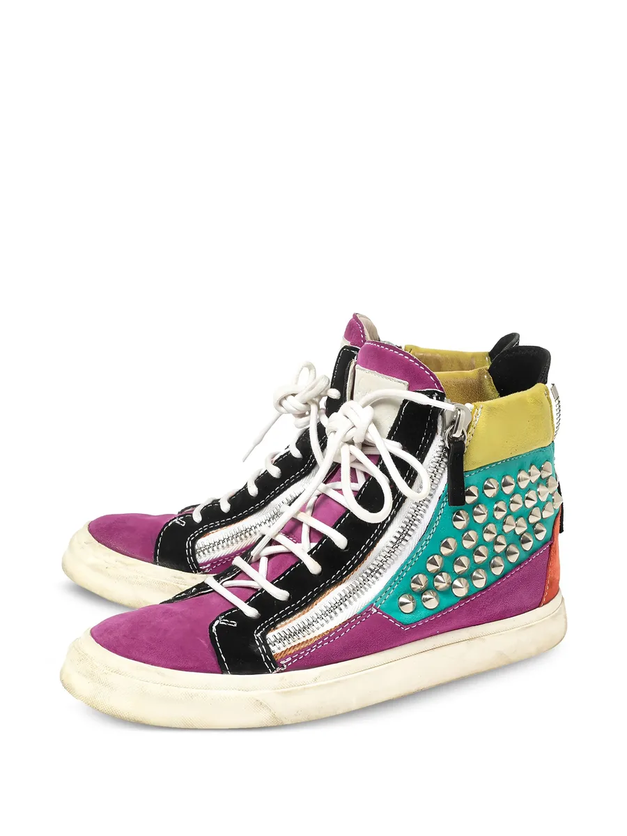 Spike studded high-top sneakers 6