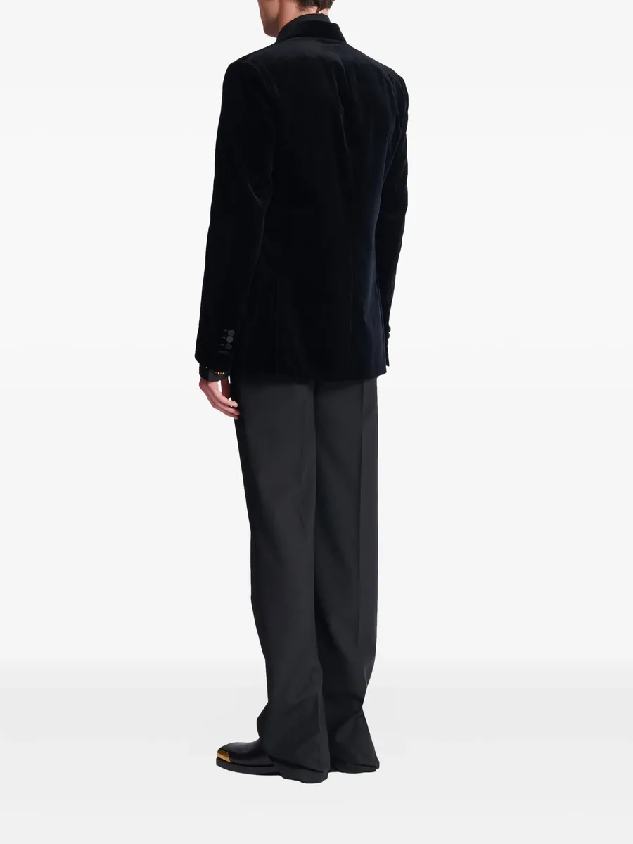 velvet single-breasted blazer 7