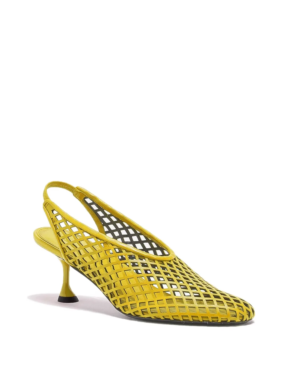Tee perforated slingback pumps 3