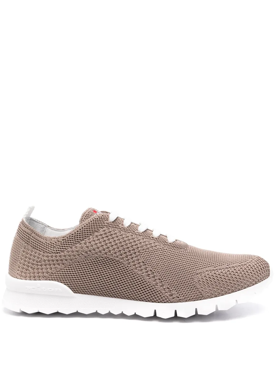 logo-embroidered knitted sneakers 1