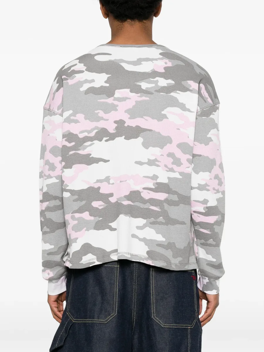 camo-print waffle-knit T-shirt 7