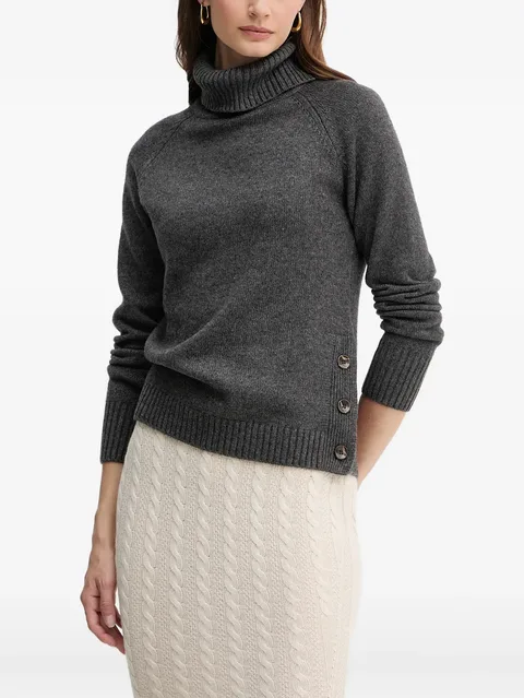 essencial button-detail turtleneck sweater