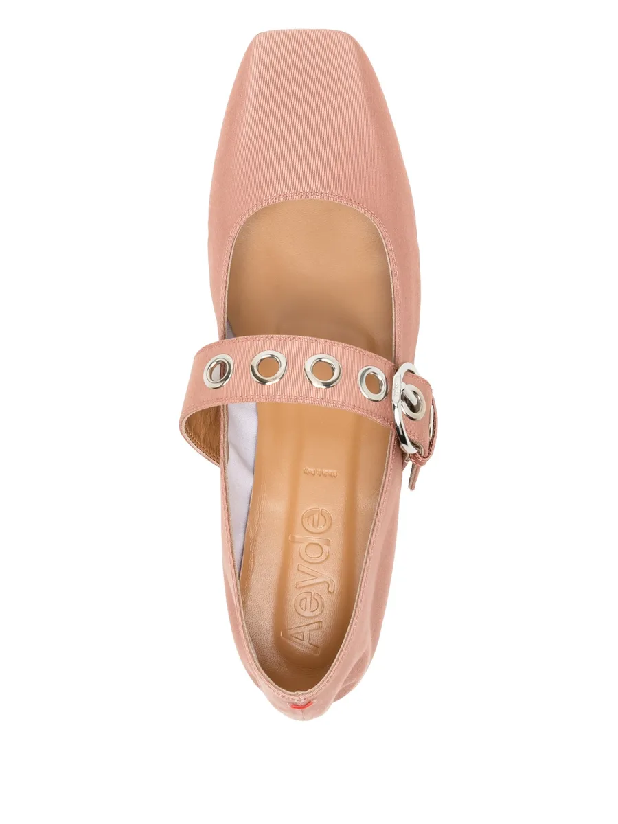 Uma Eyelet Grosgrain Coral ballet flats 8