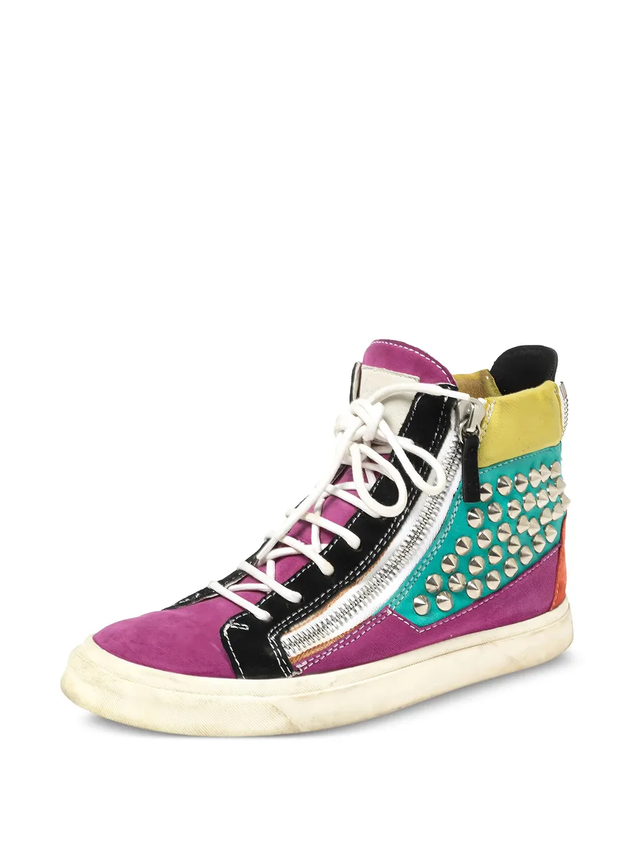 Spike studded high-top sneakers 4
