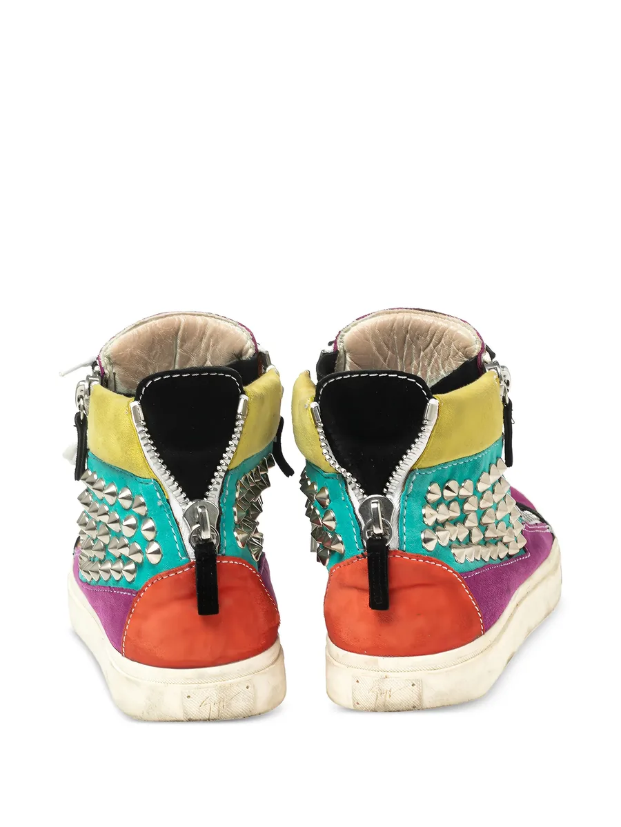 Spike studded high-top sneakers 7