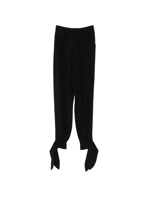 tie-fastening drawstring trousers