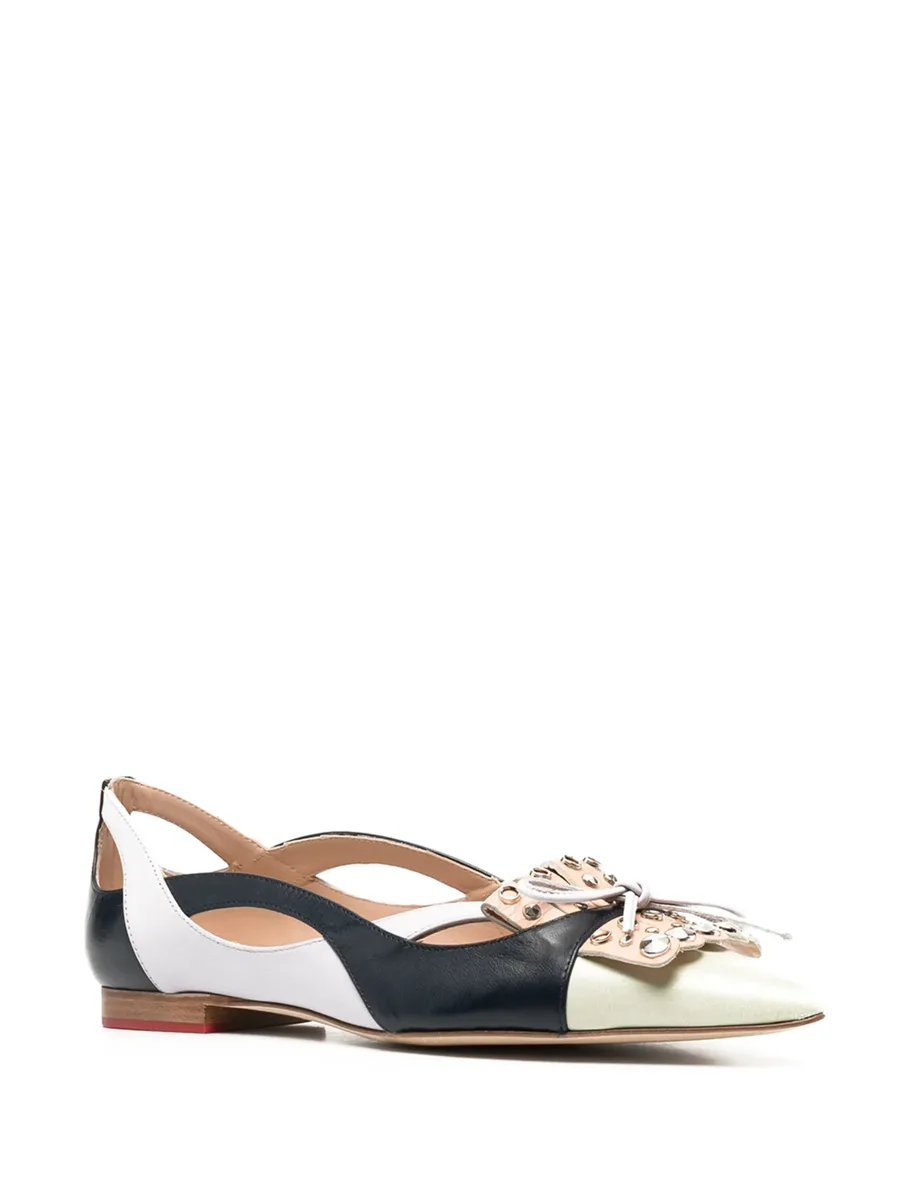 bow-detail pointed-toe ballerina shoes 3