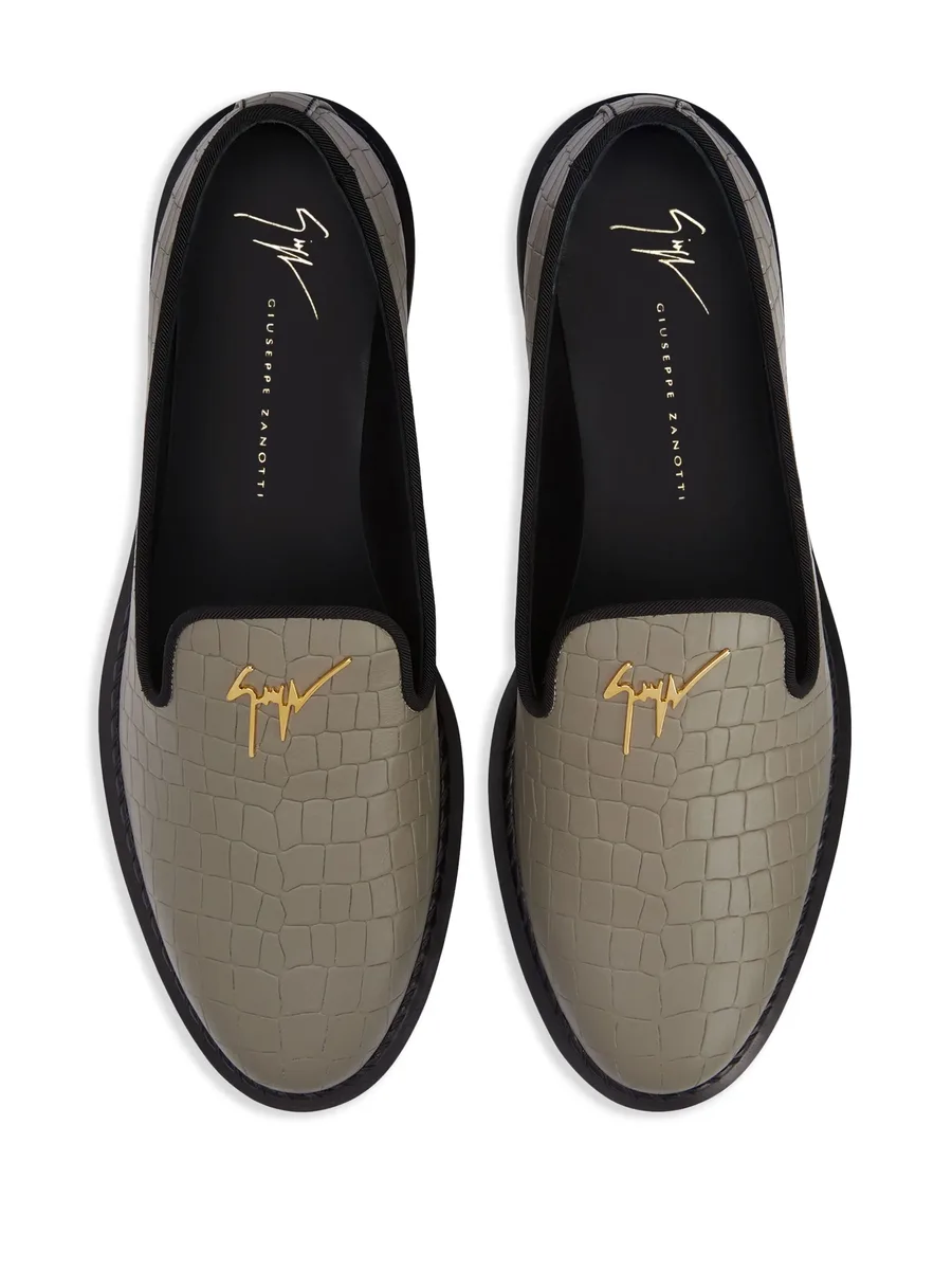 Tim logo-lettering loafers 8