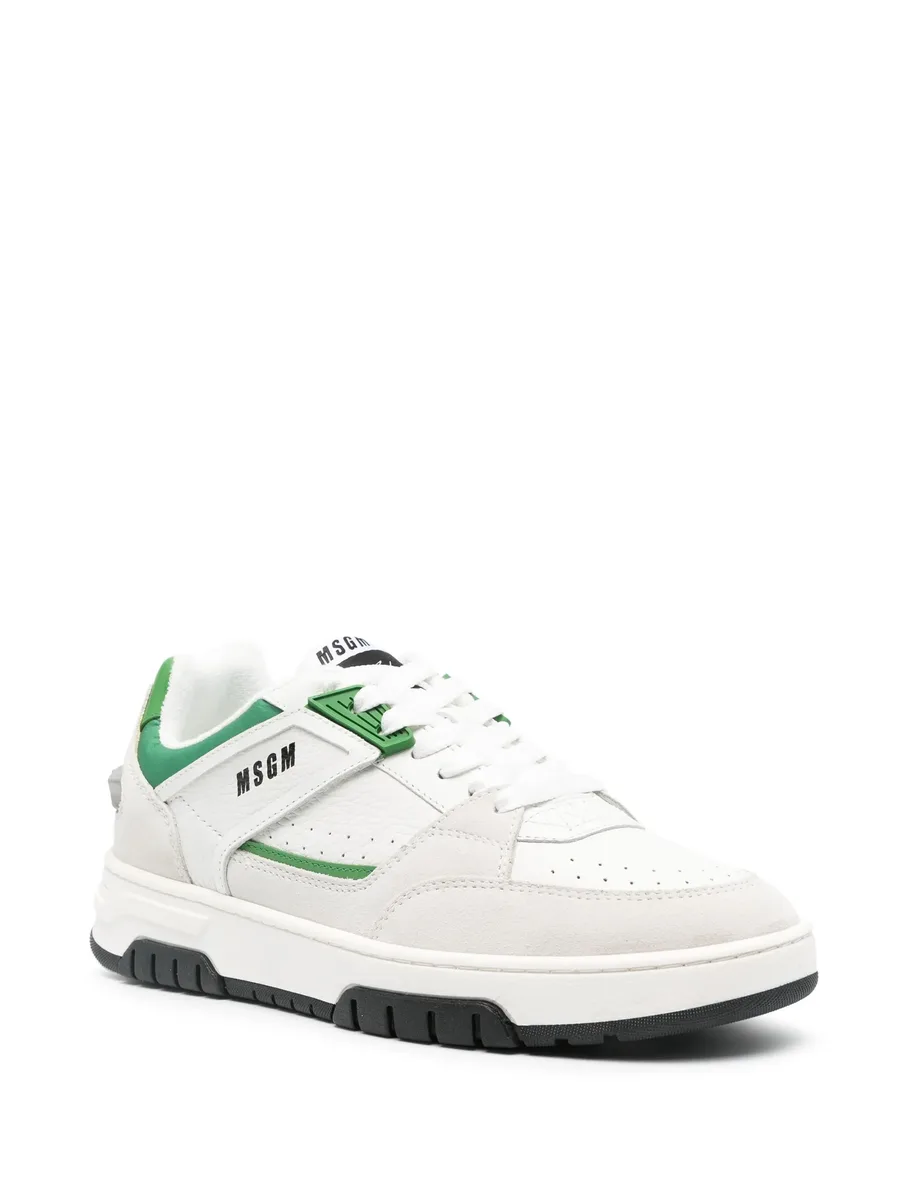 panelled leather sneakers 3