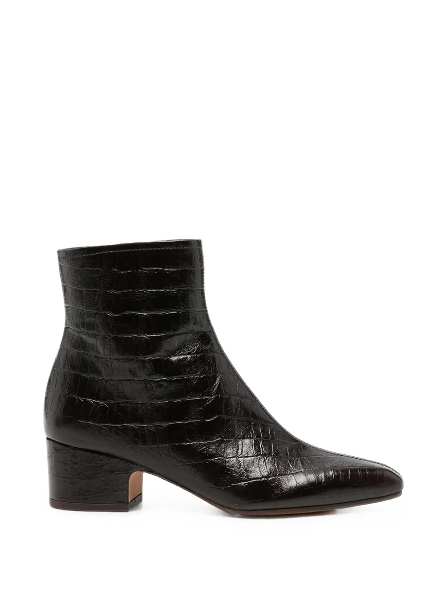 croc-effect leather ankle boots 1