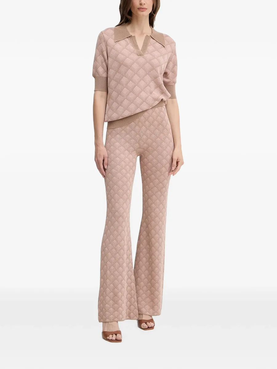 geometric-pattern flared trousers 2